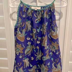 Paisley Royal Blue sleeveless Blouse